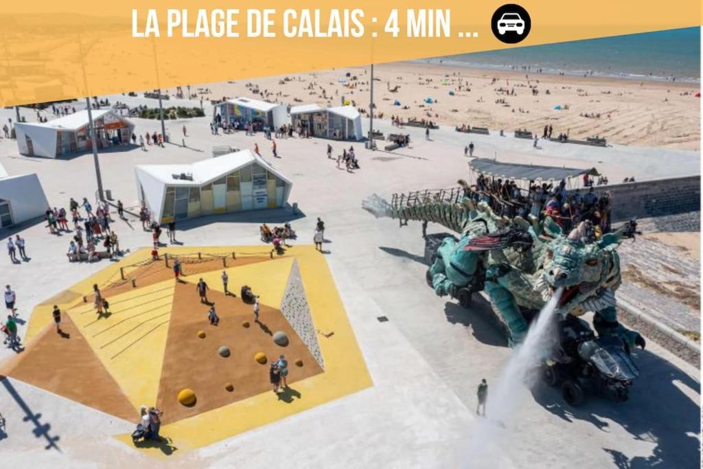 Le Clemenceau Appart-Calais Nord-Balcon-Plage Exteriér fotografie